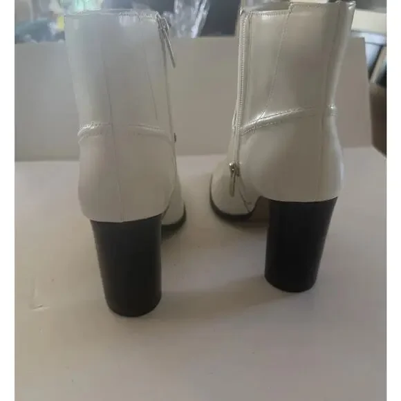 NEW Vince Camuto Epandra Leather White Cowboy Rodeo Gogo Disco Glam Boots Size 9 - Picture 8 of 13